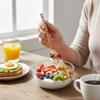 Ceramic Handle English Afternoon Tea Spoon Fork Stainless Steel Fruit Forks Cake Spoon Fork  Cafe