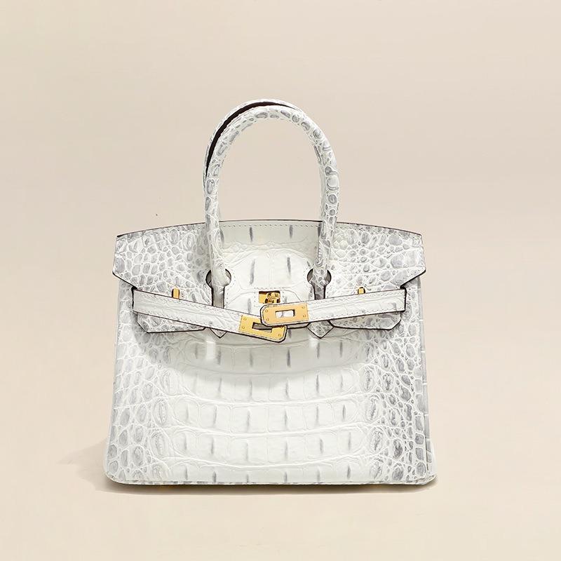 Leather Women's Bag Feeling New Trendy Fashion Versatile Shoulder Crossbody Crocodile Pattern Platinum Bag Handbag