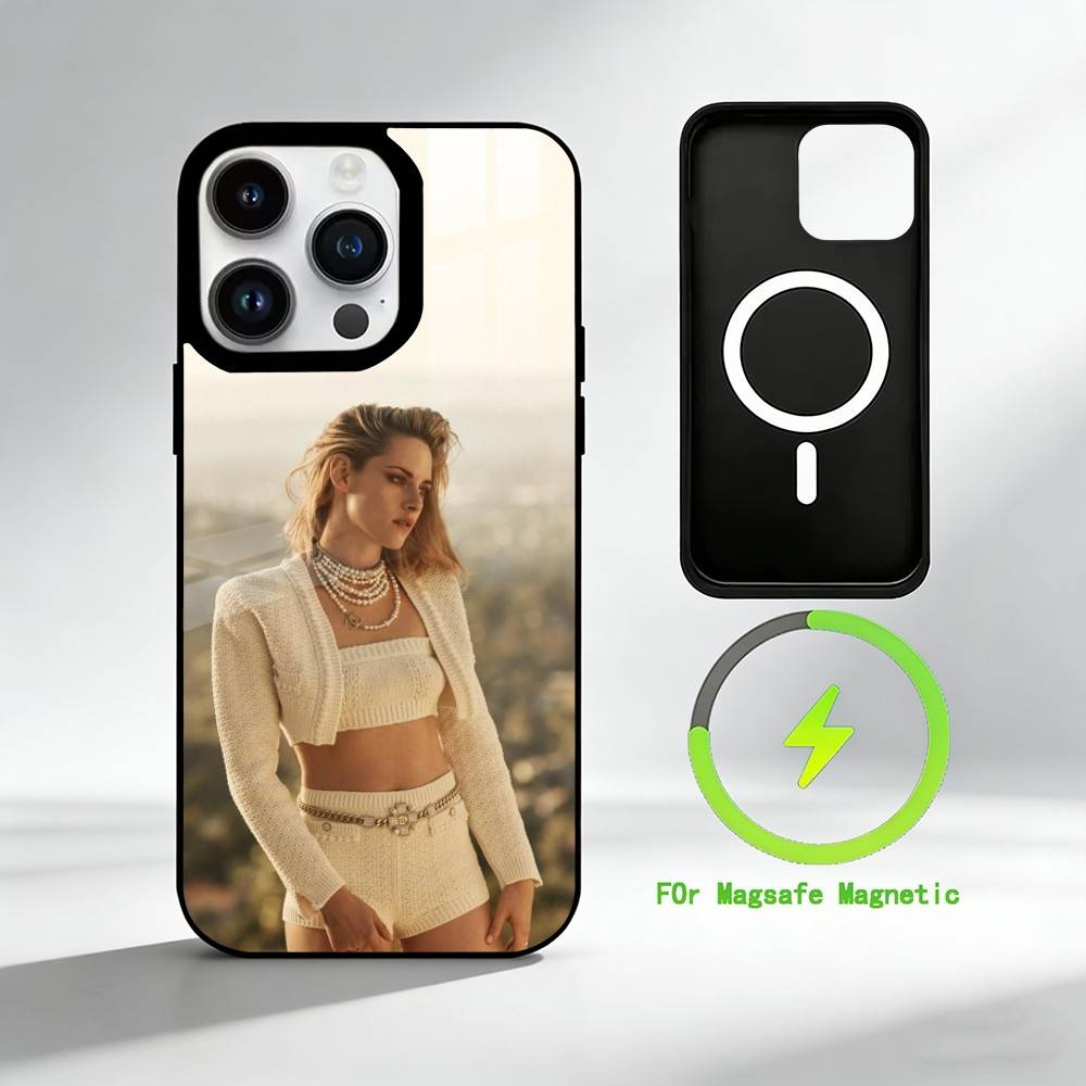 

K-Kristen Stewart Phone Case For iPhone 17 16 15 14 13 12 Pro Max Plus for Mirror Wireless Magnetic Cover iPhone11
