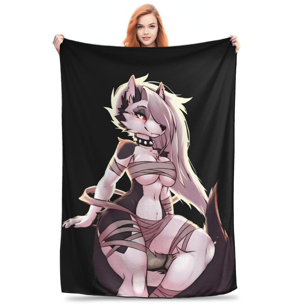 Loona Wolf Flannel Throw Blankets  Blanket for Home Travel Warm Bedroom Quilt