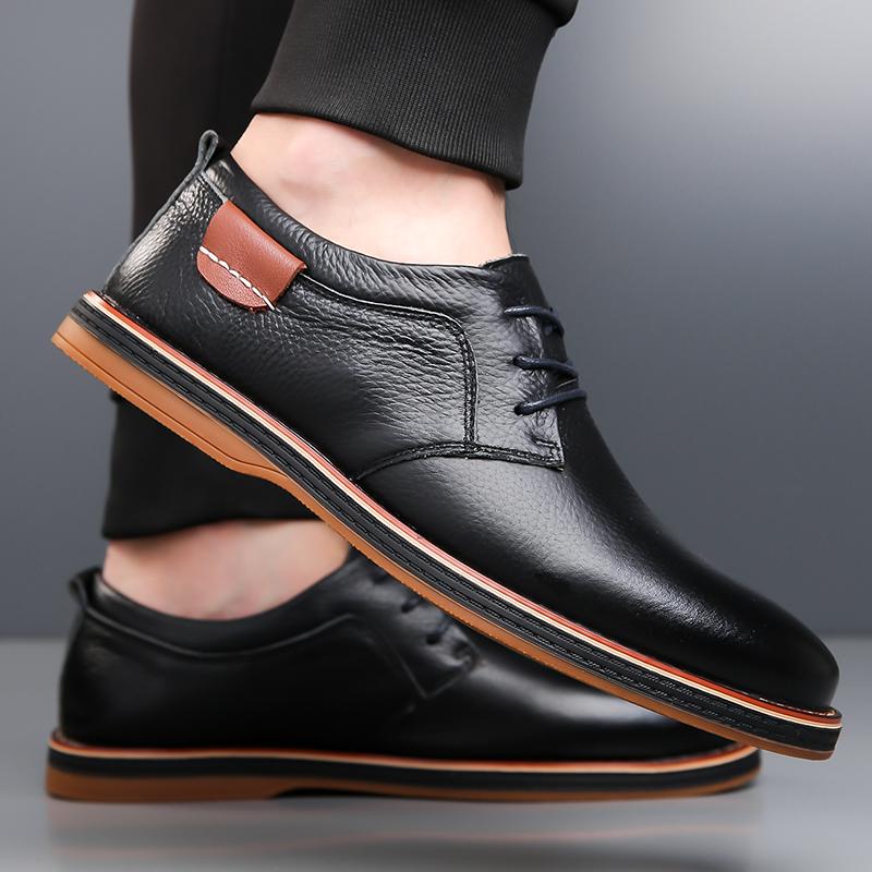 Casual Leather Fashionable Business Shoe Classic Office Walking Oxford Shoes Versatile Lace-Up Wedding Retro Flat Designer Shoes