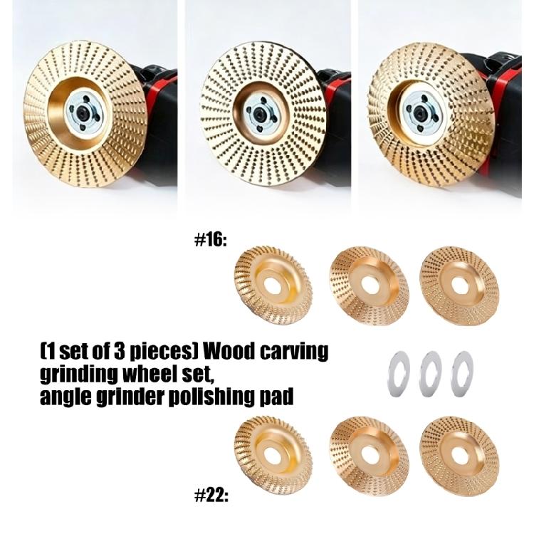 Angled Grinder Polishing Pad Heavy-Duty Wood Carving Disc Set with Upper Clamping Plates Grinding Wheel Wood Carving for Cutting Shaping Sanding