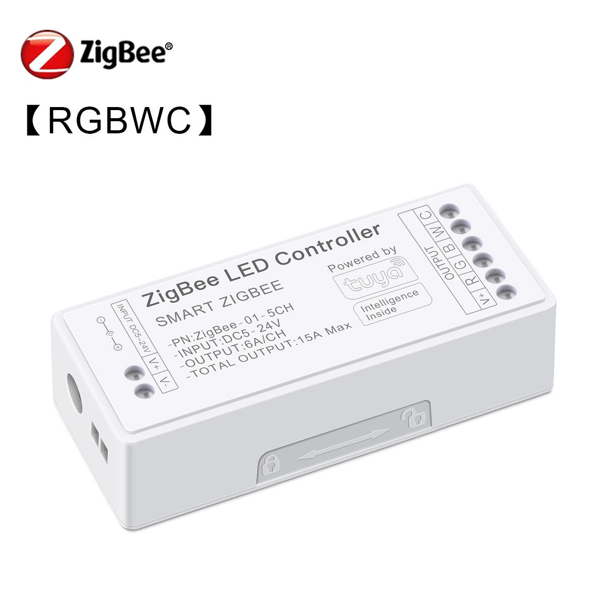 

Контроллер Zigbee 3.0 RGB CCT RGBW LED Strip Light Dimmer Голосовое управление Работает с Tuya Gateway Hue Bridge SmartThings Bridge