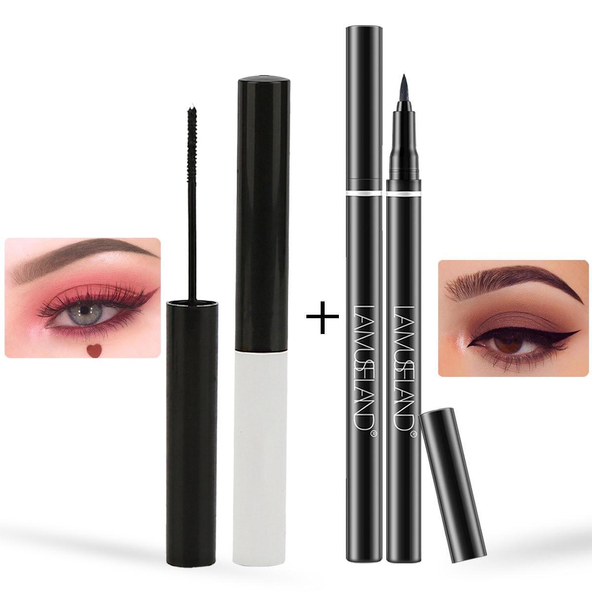 

LAMUSELAND 2 шт./компл. набор для макияжа глаз, тушь для ресниц и водостойкая подводка для глаз