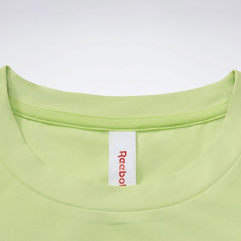 Reebok Solid Color Sports Casual Fitness Training Knit Short Sleeve T-Shirt Women tops Lime-Green 24SRM406WG01