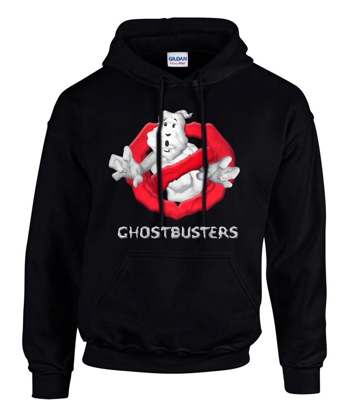 Ghostbusters Logo Fingerbild Schwarze Hoodies Kapuzenpullover -3859-SW XS
