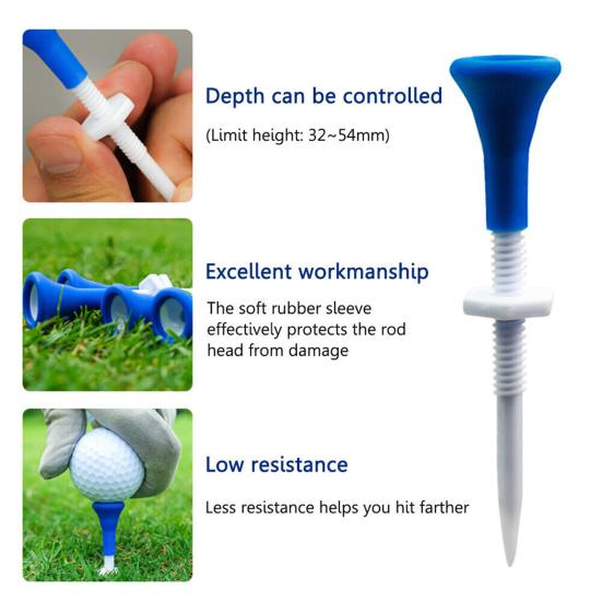 20 Stück Golf Tee Höhenverstellbar Scharfe Spitze Kunststoff Golfhalter Golf Trainingshilfe Driving Range Indoor Outdoor Golf Spike Set