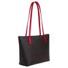 Coach 24 Brand Logo Zipper Closure Coated Canvas Tote Shopping Bag Shoulder Bag Medium Women tote Walnut CX611-IMXD0
