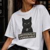 Emotionally Unavailable Cat Shirt, Goth Cat Tee, Funny Black Cat T-Shirt, Dark Humor Shirt, Introvert Gift