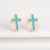 7 Colors New Design Cross Stainless Steel Classic Studs Earrings High Quality Minimalist Wedding Anniversary Woman Jewelry Gift