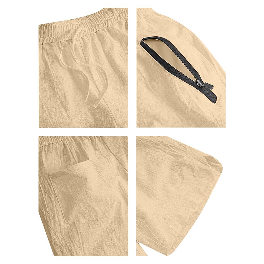 Herren Sport Baumwolle Leinen Lässige Lose Shorts Lässige Pyjamas Tasche Jogging Shorts Hosen