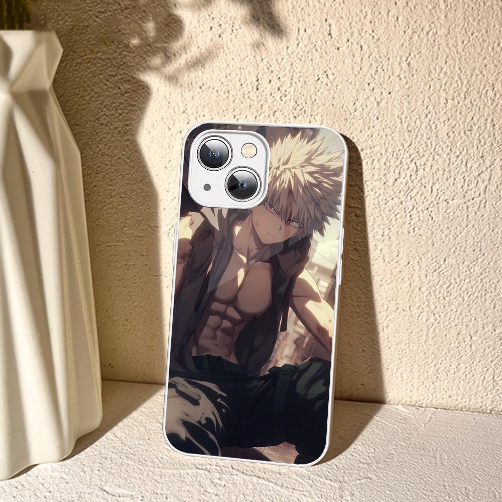 Cartoon B-Bakugo K-Katsuki Phone Case For IPhone 14 13 12 Mini 11 Pro XS Max X XR 14 Plus Tempered Glass Cover