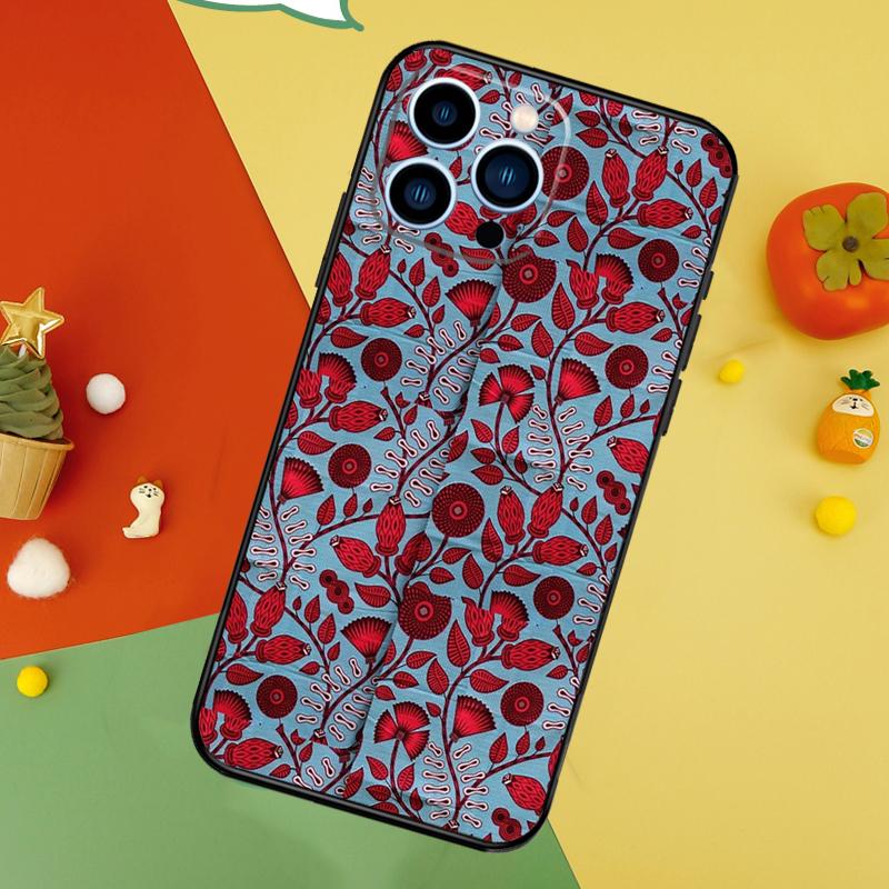 African Wax Pattern Fabric Phone Case For iPhone 17 Pro Max 16 15 13 12 11 14 Pro Max Plus 12 13 Mini 16e 17 Air Cover