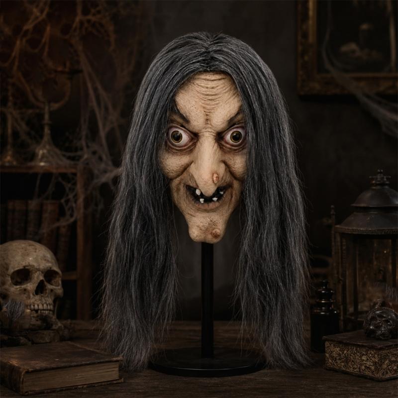 Masque de Costume de Personnage Vieilli avec Détail de Visage en Latex pour Photos de Fête, Spectacles Thématiques et Cosplay de Farce Saisonnière