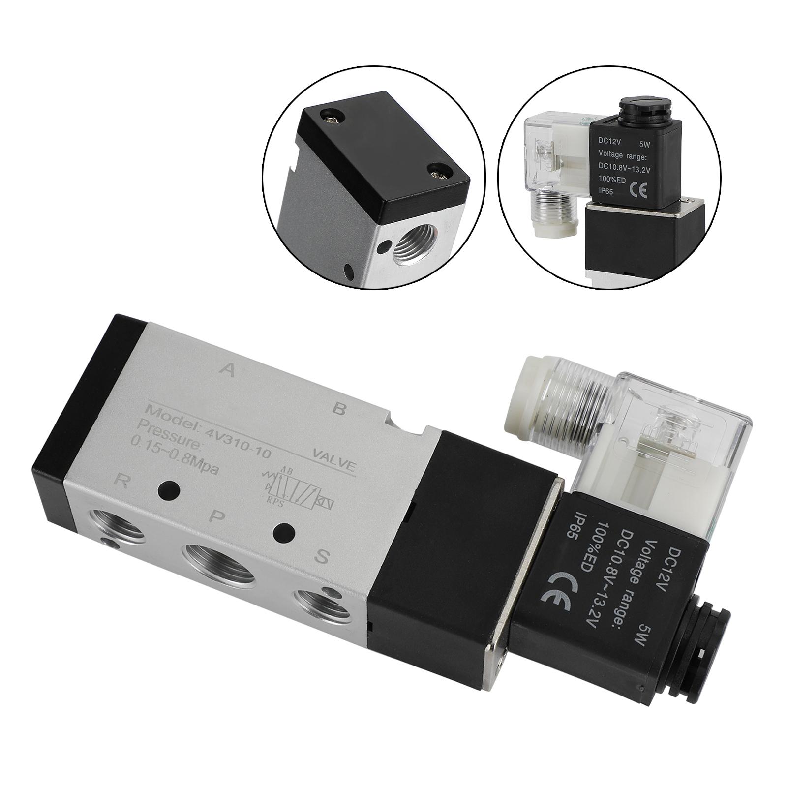 

4V310-10 5 Way 2 Position PT3/8 DC 12V Pneumatic Electric Solenoid Air Valve