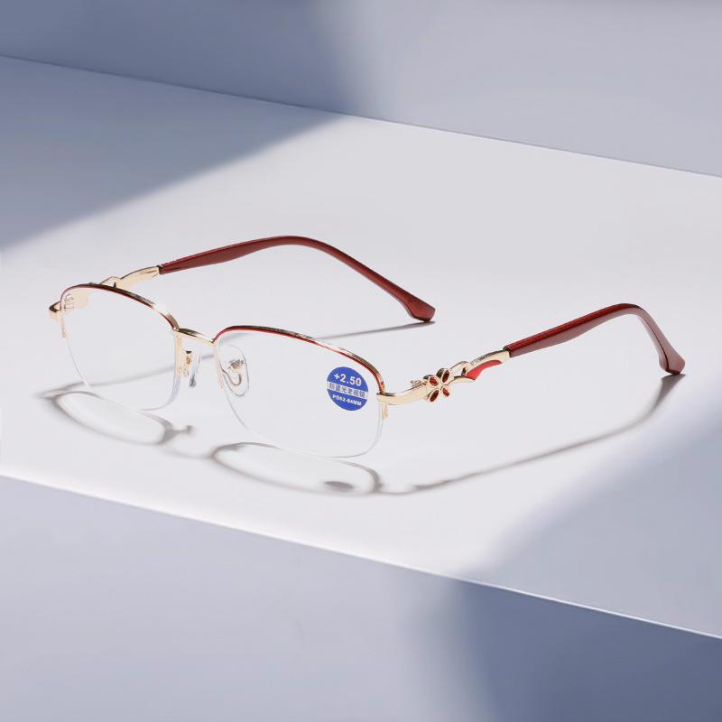 

0~+4.0 Элегантные женские очки для чтения, блокирующие синий свет, очки для пресбиопии, эллиптическая оправа, очки для дальнозоркости +4.0