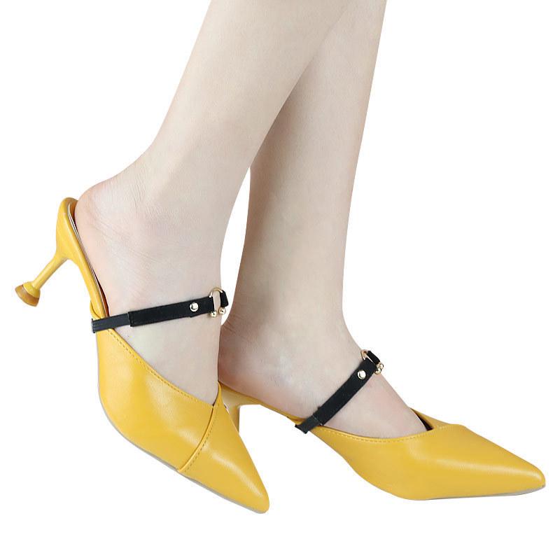 Lazy Person's No-Install High Heel Anti-Slip Elastic Strap for Women with Semi-Circular Buckle