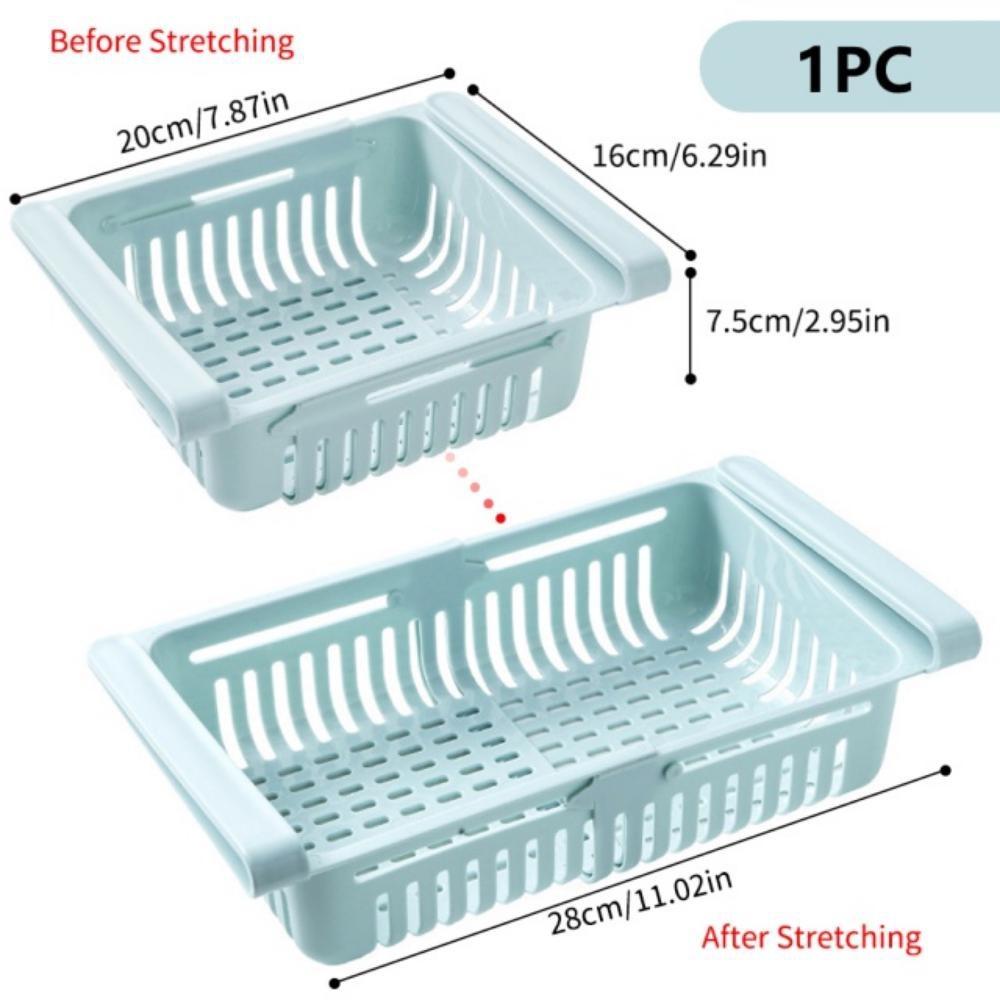

Telescopic Refrigerator Storage Basket, Home Storage Box, Egg Storage and Organizing Box, Refrigerator Shelf