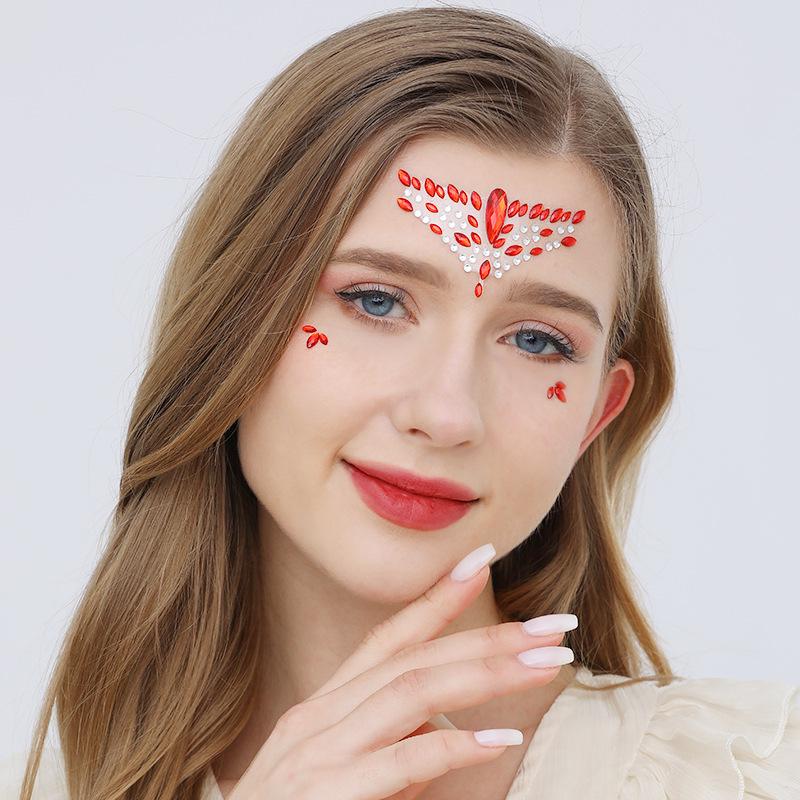 Waterproof Long-lasting Unisex Diamond Forehead Sticker for Halloween & Festivals