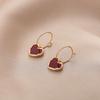 JMXD Red Retro Heart Earrings Elegant Premium Festive Trendy Cool Style Ear Drops Vintage Jewelry Fashion Ear Accessories