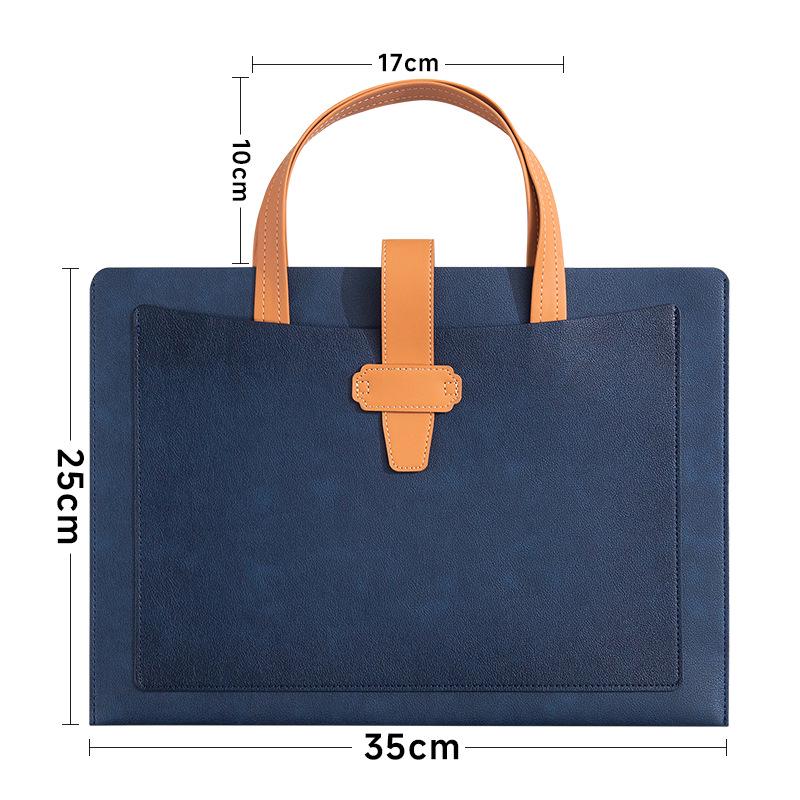 Large Capacity A4 Leather File Bag - Multifunctional Business Office Folder