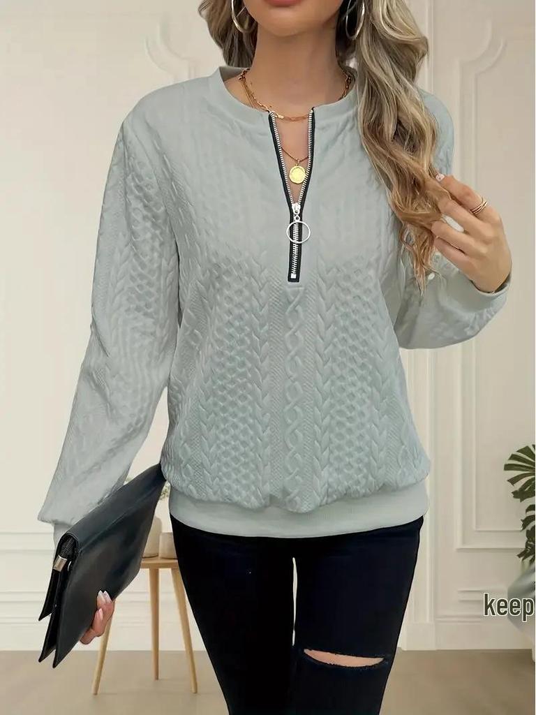 2024 Dámská prošívaná ležérní mikina s kapucí na zip - Evropský & Americký Korejský styl