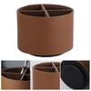 Rotating Pencil Holder Round Pen Organizer Slots Multifunctional Desk with 4 Faux Leather Accessories Organizer