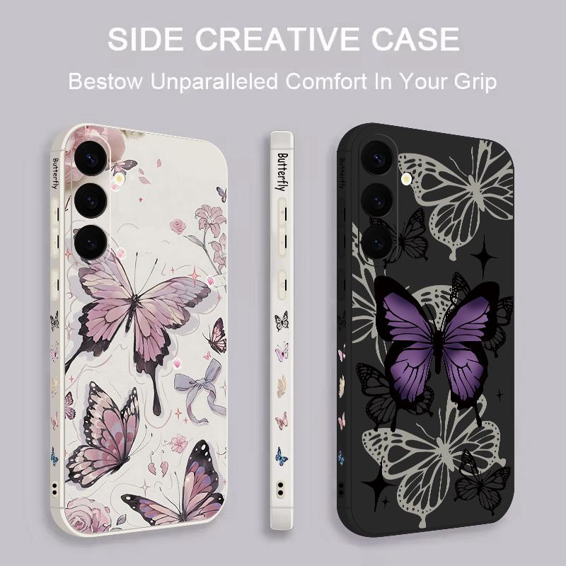 Colorful Butterfly Print Case For Samsung Galaxy S26 S25 Ultra S24 S23 S22 Plus S21 FE A15 A16 A17 A35 A36 A54 A55 A56 5G Soft Cover