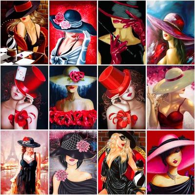5D Diamond Painting Full Drill Woman Diamond Embroidery Girl Art Mosaic Kits Winter Home Decor Gift