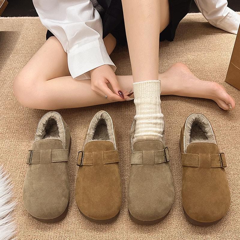 Fleece all-inclusive retro Birkenstocks winter new cotton shoes fluffy shoes thickened warm snow boots