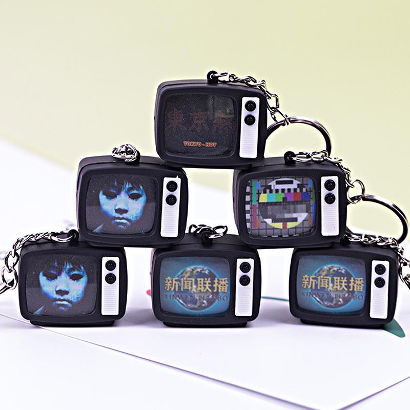 Mini Tv Keychain Horror Atmosphere Mini Tv Keychain Pendant Simulation Tv Pendant Bag Pendant