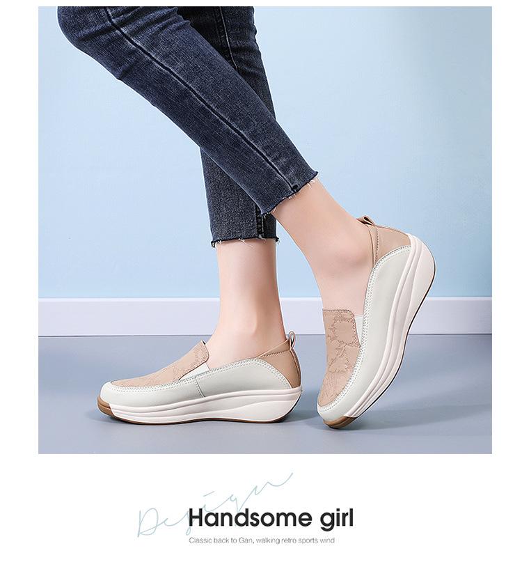 Women's Slip-On Thick-Soled Sponge Cake Loafers - Versatile, Non-Slip, Casual Flats In Large Sizes.