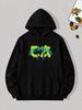 Unisex Hoodie, Casual Daily Wear, Los Angeles Graffiti Letter Print, Pullover Sweatshirt, Streetwear Style, Fall Winter Season, Kangaroo Pocket Drawst