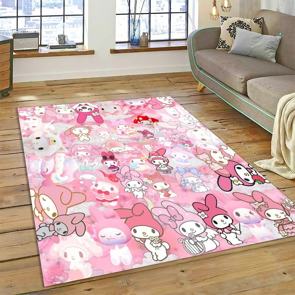 27 Style Cartoon Melody Melo Kawaii Sanrio Carpet Rug for Bedroom Living Room Home Sofa Decoration,kids Large Decor Floor Mat HD