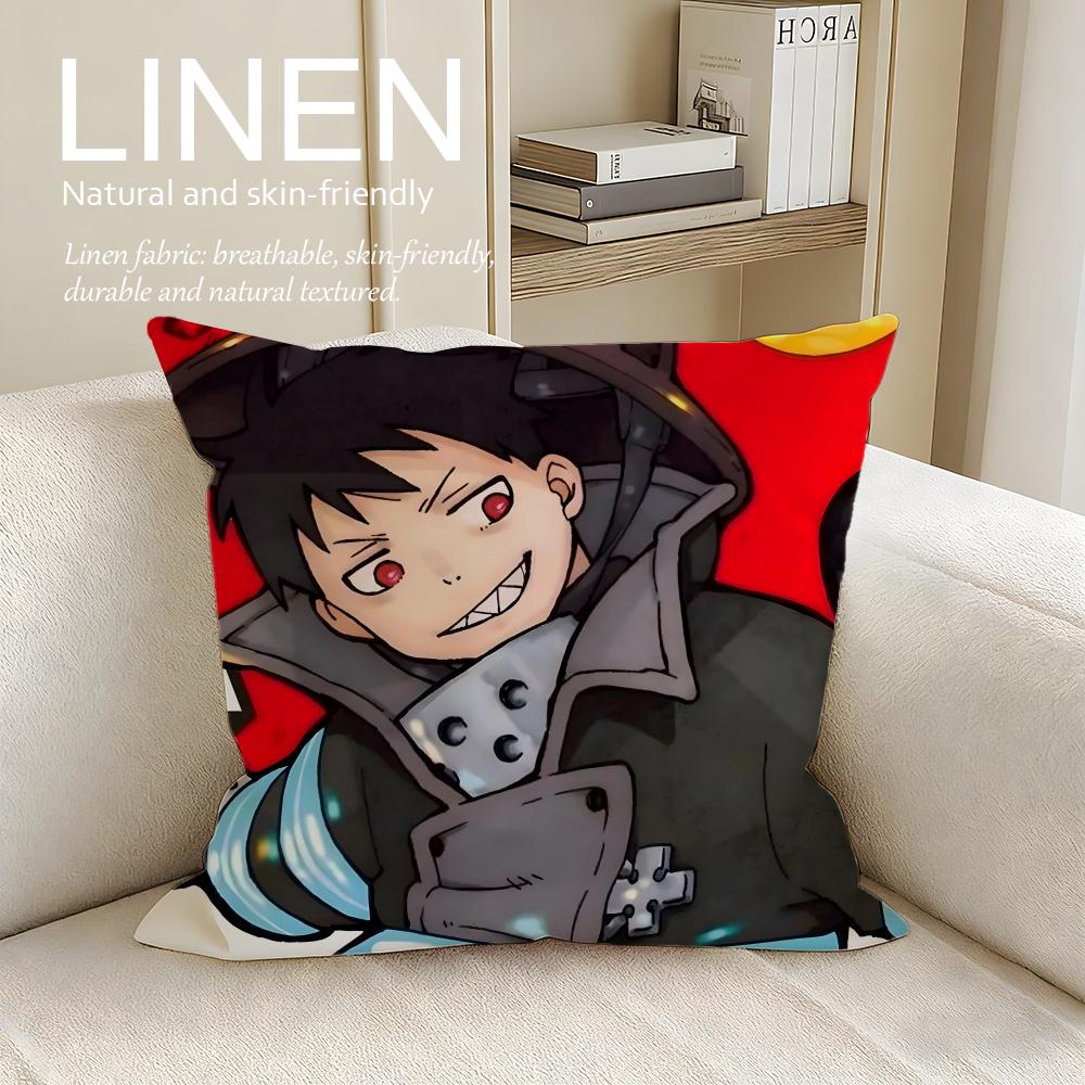 Action FIRE FORCE Cushion Cover Pillowcase Set Pcs x x Breathable Washable Sofa Cushion Cover