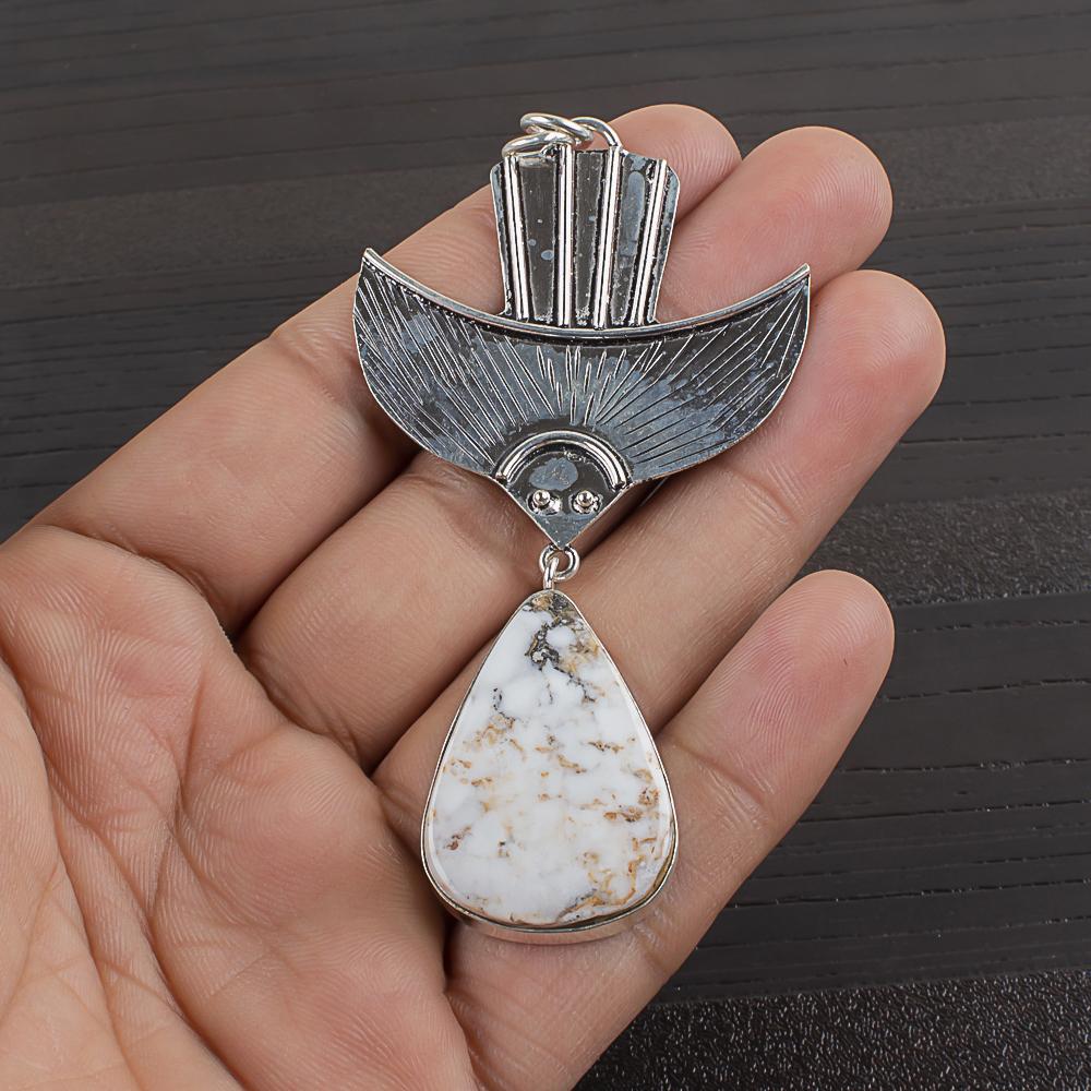 Natural Dendritic Opal Gemstone 925 Sterling Silver Jewelry  Pendant 3.18  AJP-2055