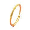 Vietnamese Sand Gold Bai Fu Heritage Bracelet: Ancient Carved Fu Character, Gold-Plated Brass, Women's Qixi Gift.
