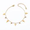 Fashion Small Fresh Anklet Star Moon Five-Pointed Star Palm Foot Accessories Women'S Titanium Steel Does Not Fade A Variety Of Colored Diamond Foot