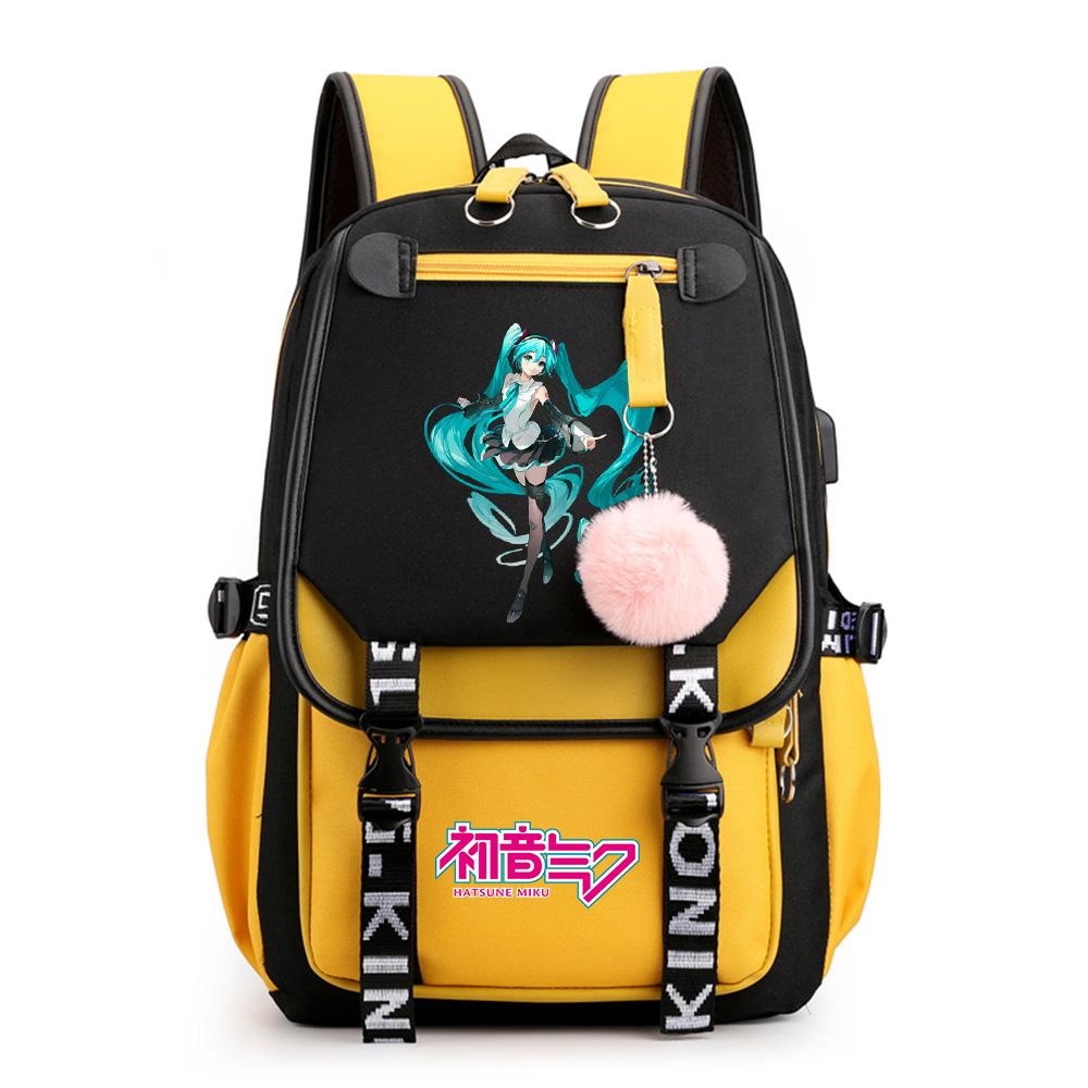 Anime Hatsune Miku Potisk Batoh Školní taška pro Teenagera Studenta Dívku Chlapce Taška na knihy Velká kapacita vodotěsný Cestovní taška Dárek Ruksak