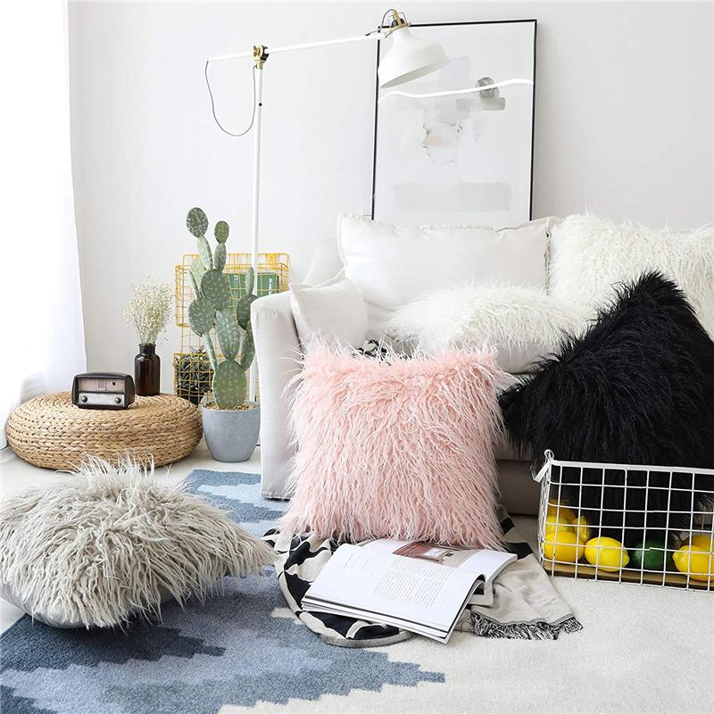Simple Style Plush Pillow Case Ins Style Home Bedside Cushion Sofa Pillow Case Nordic Style Fashionable Cushion Pillow Case
