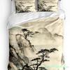 3pcs Bedding Set Canada Lake Landscape Rock Mountain Peaks Trees Duvet Cover Pillow Case Boy Kid Teen Girl Bedding Covers Set