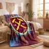 Coperta in Flanella con Stampa West Ham United Calcio Morbida Calda Coperta da Divano Letto per Casa Ufficio Camera da Letto