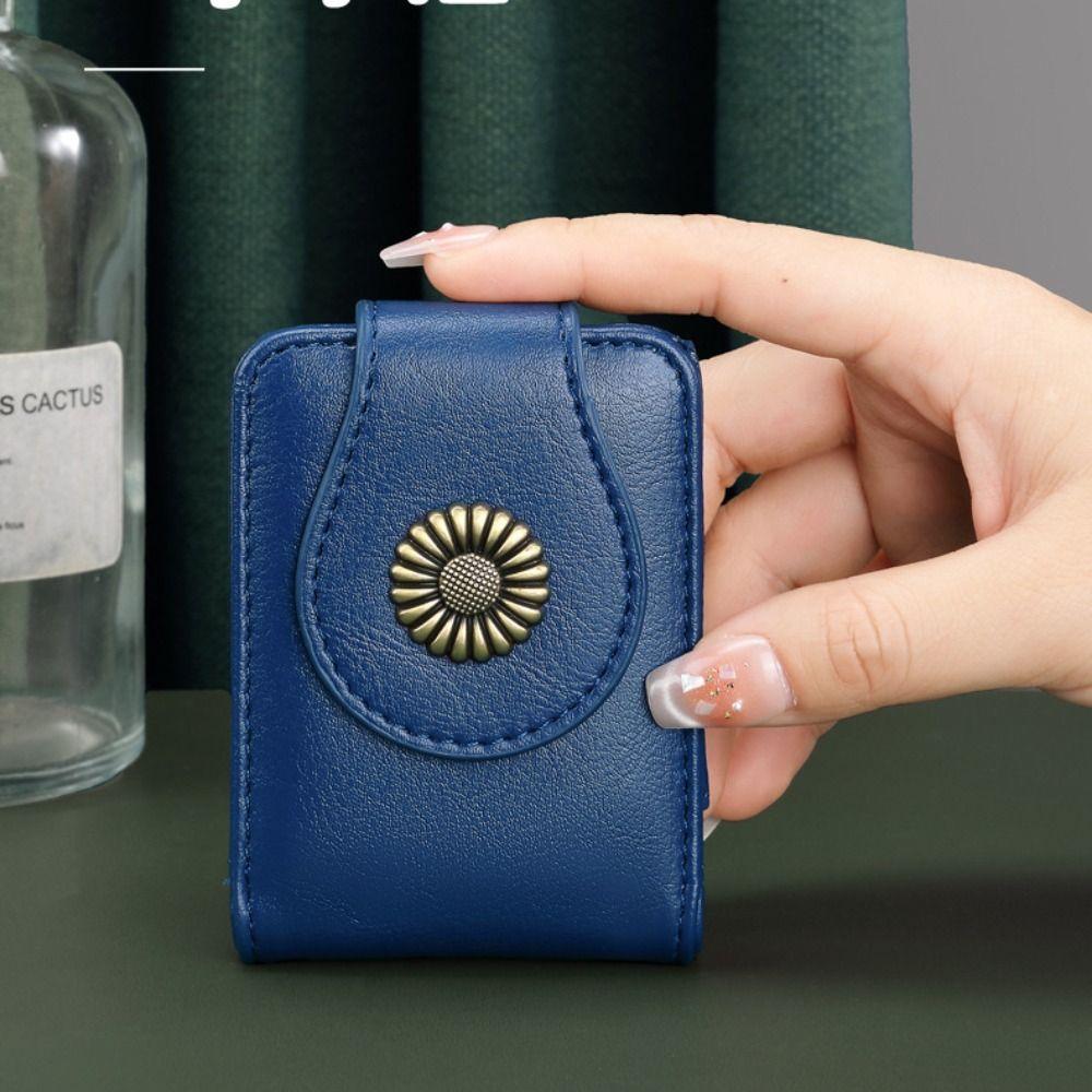 With Makeup Mirror Pu Cosmetic Bag Lipstick Storage Mini Storage Bag Makeup Bag with Mirror  Women