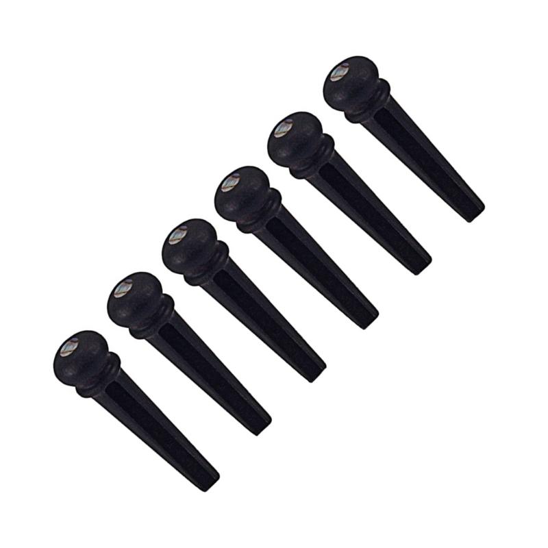 

6Pcs Ebony Wooden Guitar Bridge Pin String Peg Replacement Slotted Bridge Pin 1