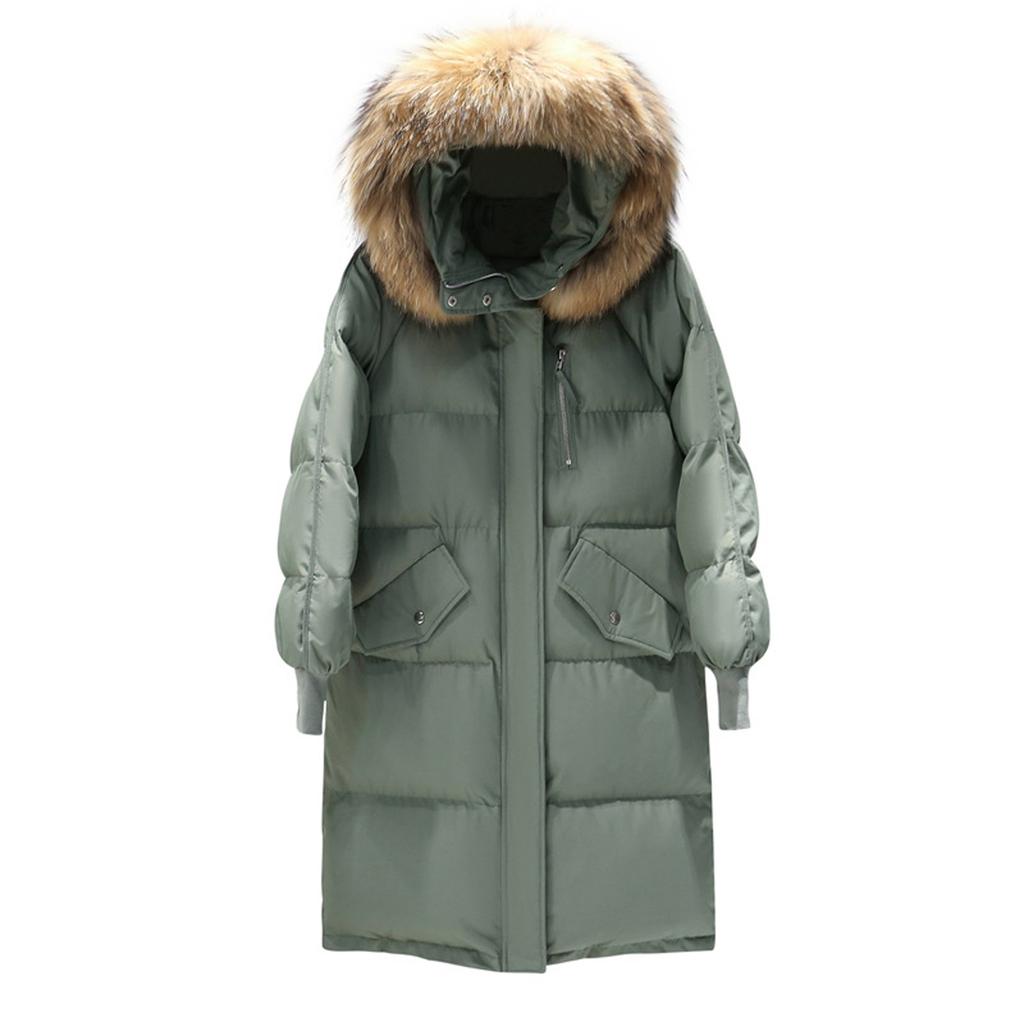 Damski płaszcz bawełniany z długim rękawem w jednolitym kolorze, średniej długości, z kapturem i luźnym kapturem