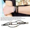 For Xiaomi Mi Band 7 Leather Strap Metal Snap Retro DIY Smart Watch Band Replacement Bracelet Black and Black