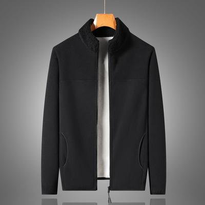 New Standing Collar for Men and Women's Plus Velvet Sweatshirt Jacket for Men Casual Lamb Velvet Cardigan Warm Fleece Jacket