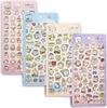 4-piece Set 3D Dimensional Reward Stickers Seals Cute Notebook Glittery Deco Rewards Children Reusable Gift DIY Animal Character Healing Stress Relief