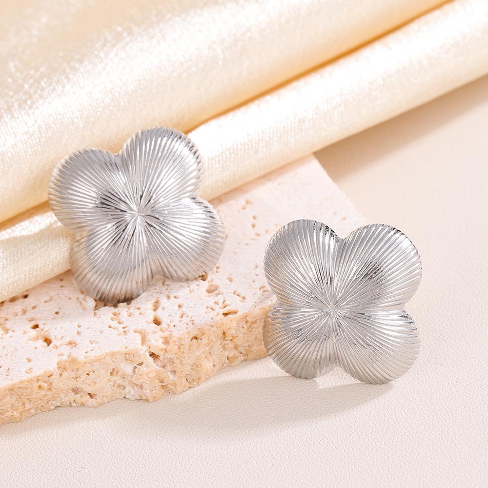 Европейские Винтажные Золотые Серьги-Гвоздики с Цветочным Узором - Французские Модные Серьги-Подвески для Женщин