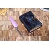 Triple Moon Lapis Leather Journal: Wiccan Spell Book Grimoire